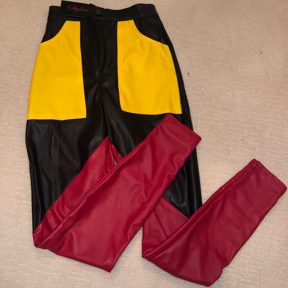 Faux leather pants